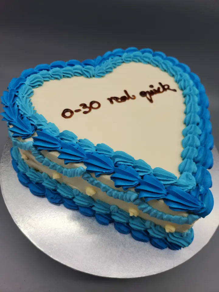 Blue vintage heart cake