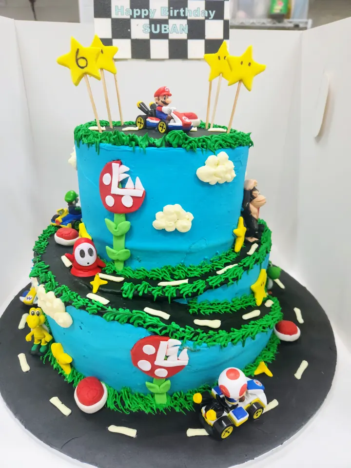Two-tier Super Mario cake