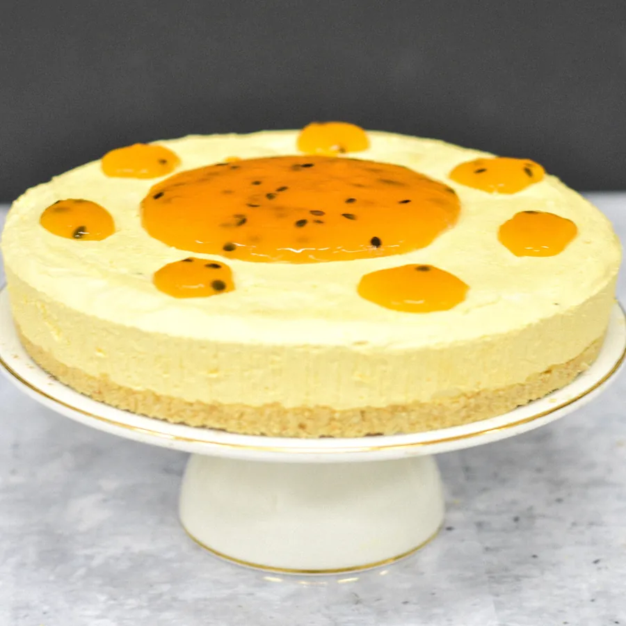 Passionfruit Cheesecake, light continental cheesecake with passionfruit