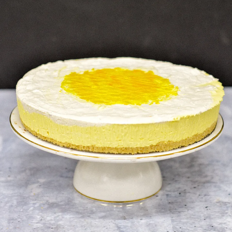 Tangy Lemon Cheesecake, light continental cheesecake with a tangy lemon finish
