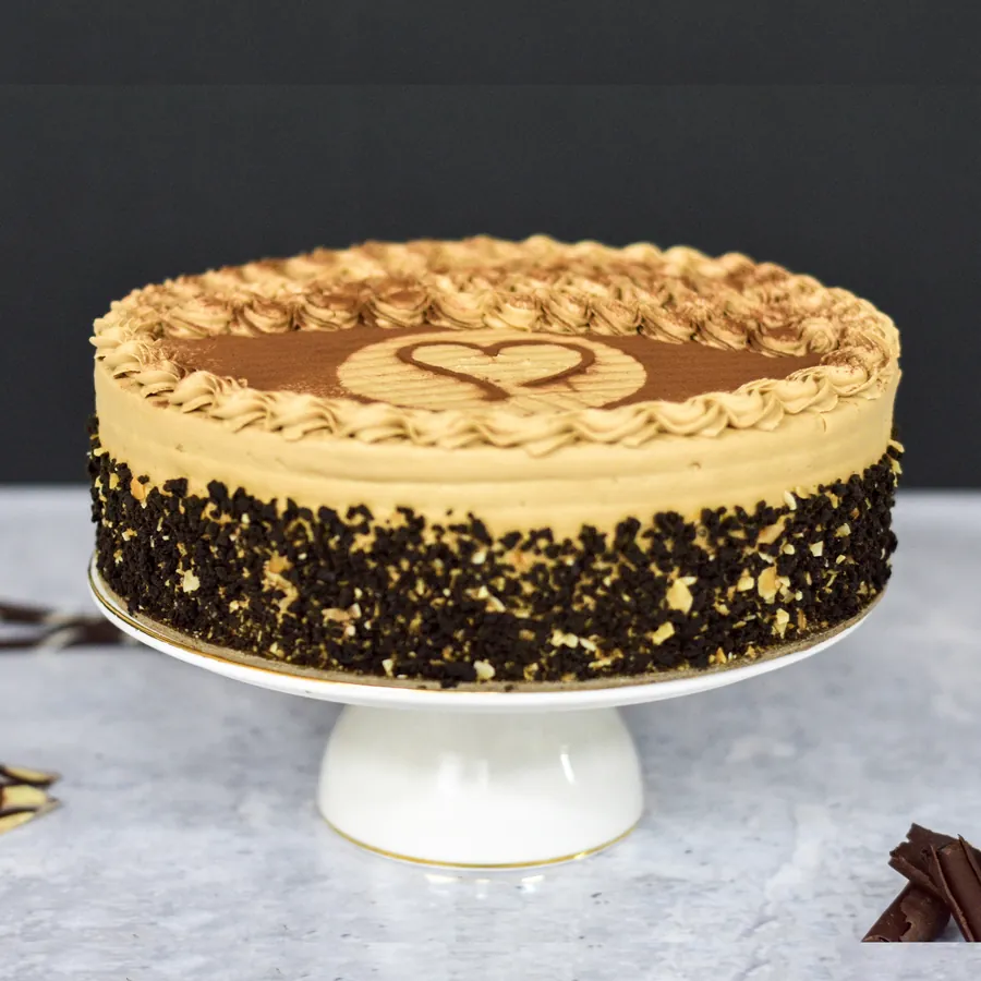Tiramisu Torte, coffee-soaked sponge with a creamy tiramisu filling